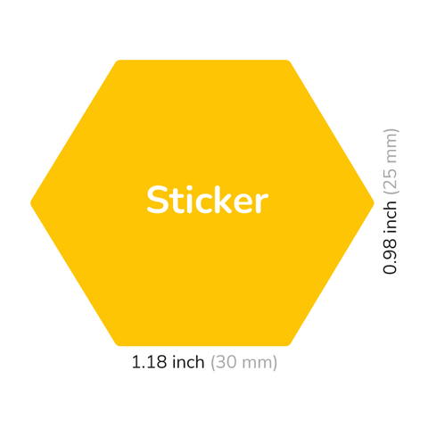 Blank - Hexagonal Sticker 1.18" x 0.98"