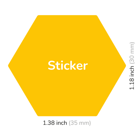 Blank - Hexagonal Sticker 1.38" x 1.18"