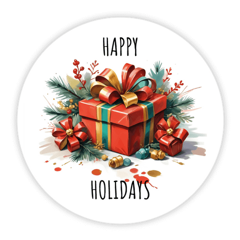 Holiday Present - Round Sticker 1,18"