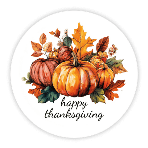Thanksgiving Pumpkin - Round Sticker 1,18"