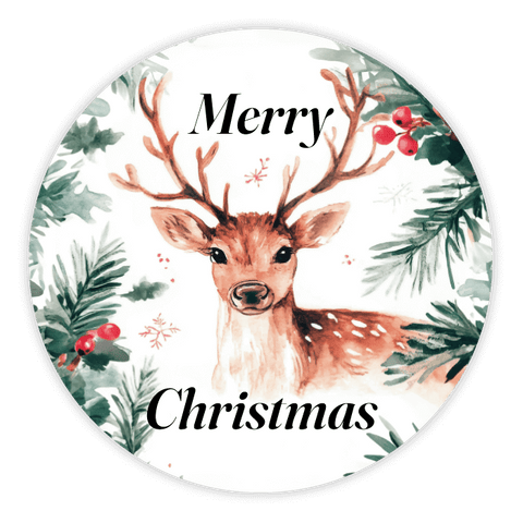 Christmas Deer - Round Sticker 1,57"