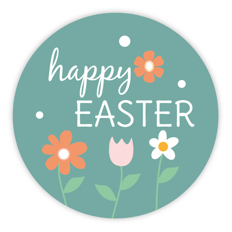 Easter Flowers - Round Sticker 1,57"