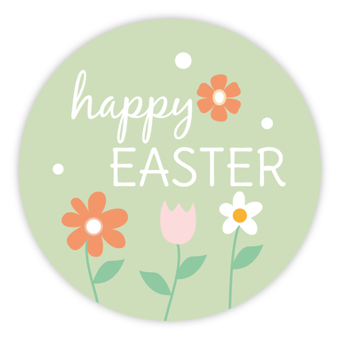 Easter Flowers - Round Sticker 1,57"