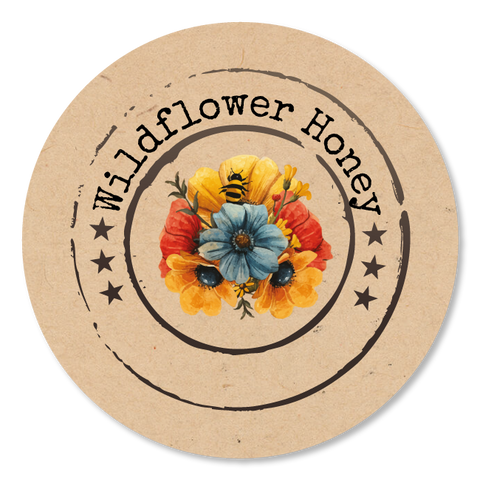 Stamp Wildflower - Round Sticker