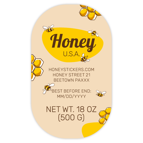 Buzzy Buzz -  Tall Oval Label 18oz Round Jar