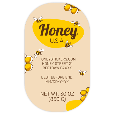 Buzzy Buzz -  Tall Oval Label 30oz Round Jar