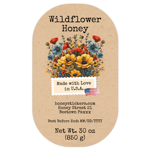 Floral Fiona - Tall Oval Label 30oz Round Jar
