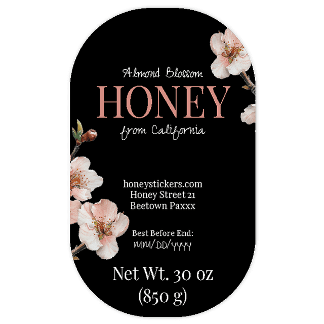Tall Oval Honey Labels for 30oz Round Jar – Elegant Elena – us ...