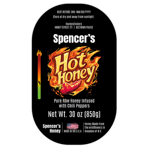 Spicy Spencer - Tall Oval Label 30oz Round Jar