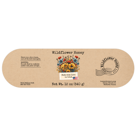 Floral Fiona - Wrap-Around Label 12oz Round Jar