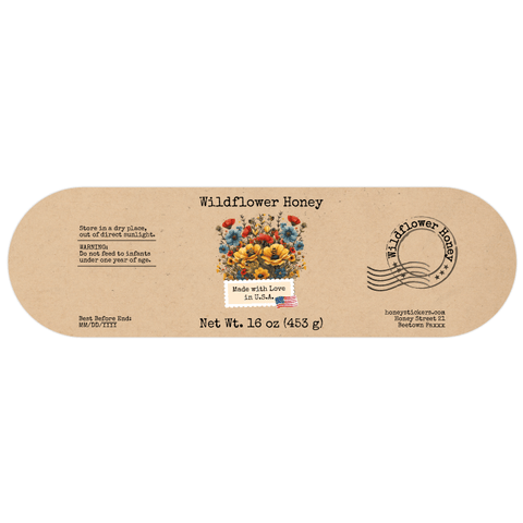 Floral Fiona - Wrap-Around Label 16oz Round Jar