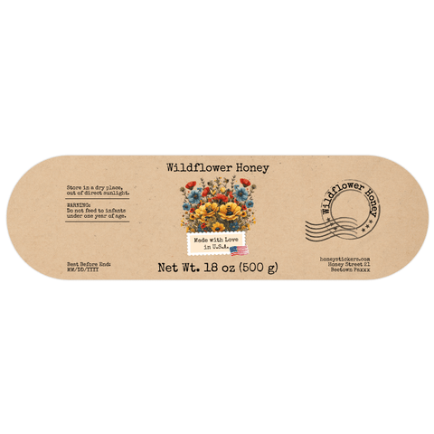 Floral Fiona - Wrap-Around Label 18oz Round Jar