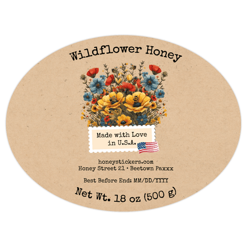 Floral Fiona - Wide Oval Label 18oz Round Jar