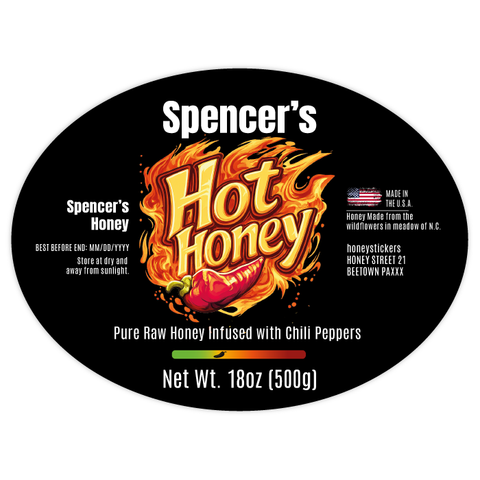 Spicy Spencer - Wide Oval Label 18oz Round Jar