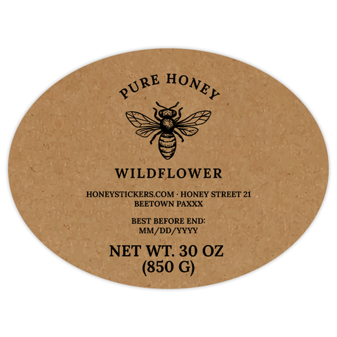 Natural Nadja - Wide Oval Label 30oz Round Jar