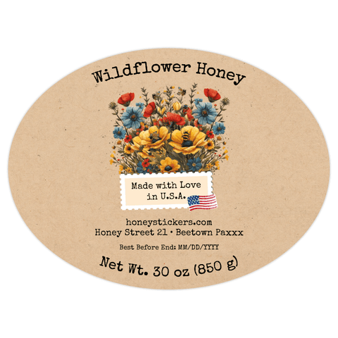Floral Fiona - Wide Oval Label 30oz Round Jar