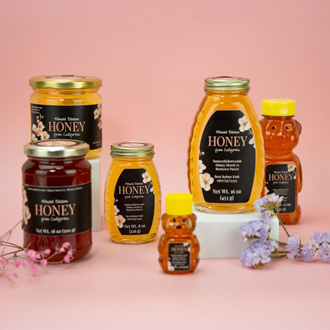 Elegant Elena - Rectangular Label 8oz Hexagonal Jar