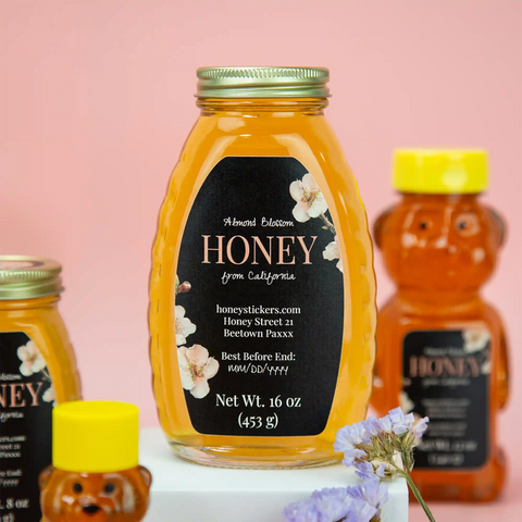 Elegant Elena - Rectangular Label 8oz Hexagonal Jar