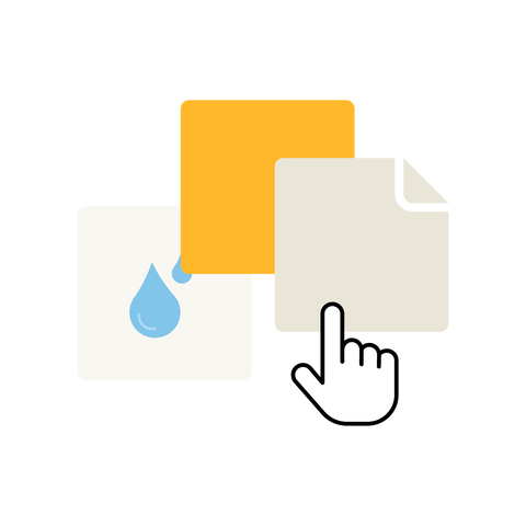 honeystickers_Paper-Selection Color swatches with a hand icon 