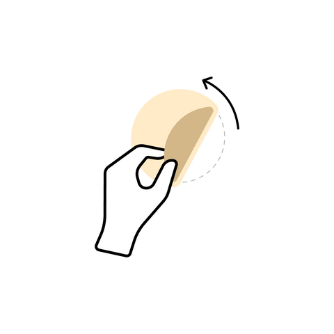 honeystickers_ashesive-options Illustration of a hand holding peeling off a label